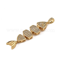 Brass Micro Pave Clear Cubic Zirconia Pendants&nbsp;CU-CBAF17A-24G