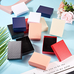 菱形の質感のある厚紙ギフト収納ボックス  長方形  レッド  9x7x3.2cm&nbsp;CON-TAC0010-03A-04