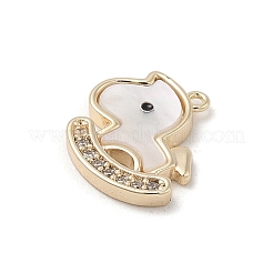 Brass Micro Pave Clear Cubic Zirconia Pendants&nbsp;KK-A207-07G