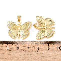 真鍮マイクロパヴェキュービックペンダント  蝶のチャーム  18KGP本金メッキ  18.5x24.5x2.3mm  穴：3.3x4.3mm&nbsp;KK-Z140-22G