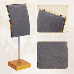ベルベット＆合金イヤリングディスプレイスタンド  イヤリング ジュエリー オーガナイザー ホルダー  グレー  4.45x6x16cm&nbsp;ODIS-WH0061-69B