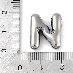 変色防止304ステンレススチールペンダント  文字N  17.5x15.5x5mm  穴：2mm&nbsp;STAS-K256-25N-P