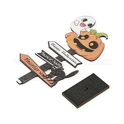 ハロウィーンの木製看板カボチャの飾り  ハロウィーンのテーブルデコレーション用  85x33x175mm&nbsp;DJEW-M016-01B