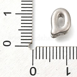 304ステンレススチールスライドチャーム  ステンレス鋼色  文字Q  8.5x6.5x4.5mm  穴：2.5x1.5mm&nbsp;STAS-B075-37P-Q