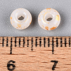 ベーキングペイントガラスビーズ3/0個  丸い穴  ロンデル  トウモロコシの穂の黄色  5~5.5x3~3.5mm  穴：1.6~1.8mm  約3750個/ポンド&nbsp;GLAA-G118-02J