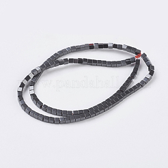 非磁性合成ヘマタイトビーズ連売り  正方形  ブラック  サイズ：幅さ約3mm  長さ3mm  穴：1mm  約122個/連&nbsp;X-G-H1077-1