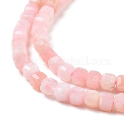 天然石ピンクオパールビーズ連売り  多面カット  キューブ  2.5x2.5x2.5mm  穴：0.5mm  約186~188個/連  15.16~15.35インチ（38.5~39cm）&nbsp;G-C009-B18