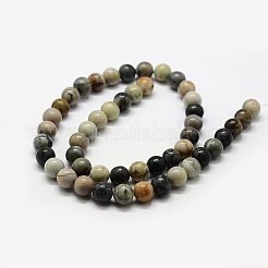 Natural Polychrome Jasper/Picasso Stone/Picasso Jasper Bead Strands&nbsp;G-G667-01-8mm
