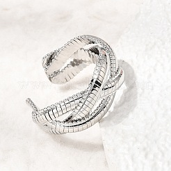 Brass Cuff Open Rings for Women&nbsp;RJEW-F215-11P