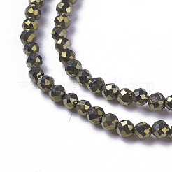 Natural Pyrite Beads Strands&nbsp;G-F596-38-3mm