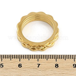 イオンプレーティング（IP）304ステンレススチール製女性用指輪  ゴールドカラー  usサイズ7（17.3mm）&nbsp;RJEW-A052-01A-G