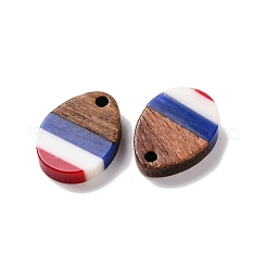 Independence Day Opaque Striped Resin & Walnut Wood Pendants&nbsp;RESI-U010-01C