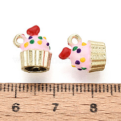 ラックメッキ合金エナメルチャーム  ケーキチャーム  カドミウムフリー＆ニッケルフリー＆鉛フリー  ライトゴールド  ラベンダーブラッシュ  12x10.5x8.5mm  穴：1.5mm&nbsp;PALLOY-N181-26KCG-02