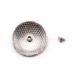 1穴合金＆キャットアイターコイズ装飾リベット  リーフ柄付きのフラットラウンド  DIYの荷物とハードウェアアクセサリー用  ディープスカイブルー  30x11~11.8mm  穴：2.5mm&nbsp;PALLOY-WH0092-10D-P