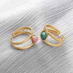 304 Stainless Steel Adjustable Open Cuff Rings&nbsp;RJEW-A071-13G