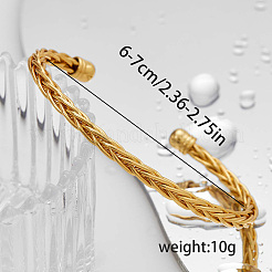 真鍮製カフバングル  女性用小麦型バングル  内径：2-3/8インチ（6cm）〜3-1/8インチ（8cm）&nbsp;LS-BG0836-4