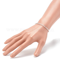 304ステンレススチールアズキチェーンブレスレット  銀  7-1/4インチ（18.5cm）&nbsp;BJEW-JB06334
