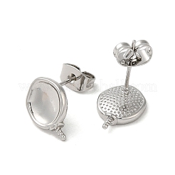 Twist Flat Round Brass Stud Earring Findings&nbsp;KK-M270-35P