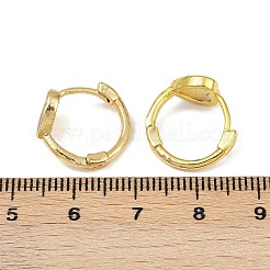 ハート真鍮エナメルフープピアス  カドミウムフリー＆鉛フリー  ラックめっき  長持ちメッキ  18KGP本金メッキ  14x8x15mm&nbsp;EJEW-S277-03G