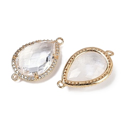 Natural Quartz Crystal Faceted Teardrop Links&nbsp;G-B126-03G-10
