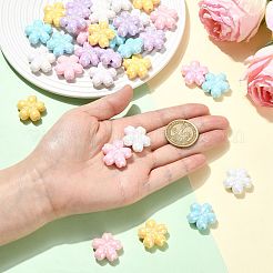 40 個 5 色不透明アクリルビーズ  花  ABカラーメッキ  ミックスカラー  22.5x23.5x8.5mm  穴：2.7mm  8個/カラー&nbsp;OACR-FS0002-84
