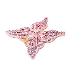 亜鉛合金チャーム  ラインストーン付き  蝶  ローズ  45x49x4.5mm  穴：1.6mm&nbsp;ALRI-Q364-04LG-04