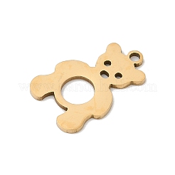 ステンレスペンダント201個  クマのチャーム  18KGP本金メッキ  18x11.5x1mm  穴：1.4mm&nbsp;STAS-F316-21G