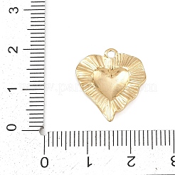真鍮チャーム  ゴールドカラー  ハート  18.5x16.5x2mm  穴：1.6mm&nbsp;KK-Z133-04G-01