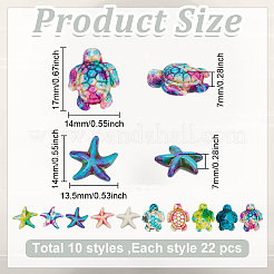 220Pcs 10 Styles Synthetic Turquoise Dyed Beads&nbsp;G-ME0001-09