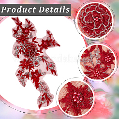 Flower Polyester Embroidery Sew on Appliques&nbsp;DIY-WH20010-38C