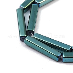 電気メッキガラスビーズセット  フルメッキ  長方形  グリーン  19.5~20x3.5~4x3.5~4mm  穴：1mm  約38個/連  29.13''（74センチメートル）&nbsp;EGLA-Q128-12A-FP03