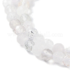 Faceted Round Natural Quartz Crystal Bead Strands&nbsp;G-L411-30-4mm-01