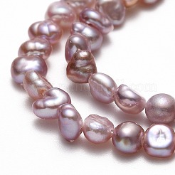 天然養殖淡水パールビーズ連売り  研磨両側  アザミ  3.5~4.5x3.5~4x2.5mm  穴：0.5mm  約102~108個/連  13.58~13.78''（34.5~35センチメートル）&nbsp;PEAR-A005-05J-01