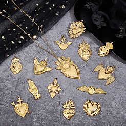  28Pcs 14 Styles Alloy Pendant Cabochon Settings&nbsp;FIND-ME0001-99