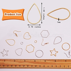 ダングルピアスDIYメイキングキット  201個のステンレススチール製リンクリングを含む  シリコン製ピアスキャッチ  アイアン製丸カン  真鍮のピアスフック  ミックスカラー  リンキングリング：24個/セット&nbsp;DIY-SZ0005-79