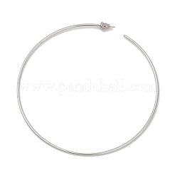 304ステンレススチールビッグサークルスタッドピアス  ステンレス鋼色  80x1.5mm&nbsp;EJEW-Z096-05P
