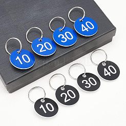 ナンバータグセット  200個の不透明なアクリルパーツと鉄のスプリットキーリング付き  ミックスカラー  35.5x1.2mm  穴：4.5~4.6mm&nbsp;DIY-OC0007-34