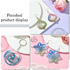 DIY 葉っぱの花のイヤリング ジュエリー作りキット  ペンダントシリコンモールドを含む  プラチナ  6~245x6~140x0.7~6mm  穴：2~3.5mm&nbsp;DIY-YW0009-39