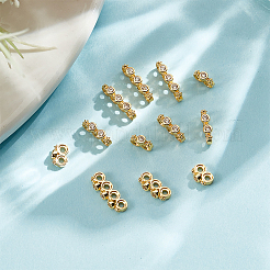 12Pcs 3 Styles Rack Plating Brass Pave Clear Cubic Zirconia Spacer Bars&nbsp;KK-GO0002-11