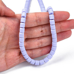 手作り樹脂粘土ビーズ連売り  コラム  ライラック  6.5x6mm  穴：1.2mm  約61個/連  15.75インチ（40cm）&nbsp;CLAY-ZX006-01-51