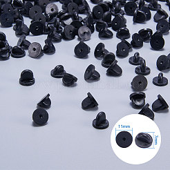 ゴムブローチのパーツ  ラペルピンバック  ブラック  11x7mm&nbsp;FIND-PH0011-01