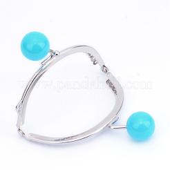 Iron Purse Frame Handle with Solid Color Acrylic Beads&nbsp;FIND-Q038P-D20