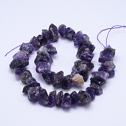 Raw Rough Natural Amethyst Bead Strands&nbsp;G-O119-01B