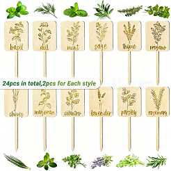 24Pcs Boxwood Plant Labels&nbsp;AJEW-SP0004-18