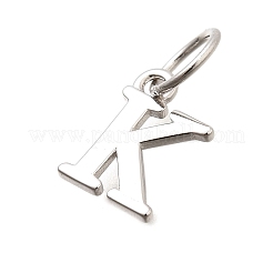 925スターリングシルバーペンダント  文字L  文字k  10x7.5x1mm  穴：4mm&nbsp;STER-R011-07P-K
