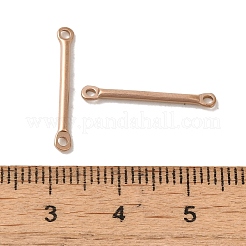 イオンプレーティング（IP）304ステンレススチールリンク  バーコネクタチャーム  ローズゴールド  20x2.5x1.5mm  穴：1.4mm&nbsp;STAS-Q323-05B-RG