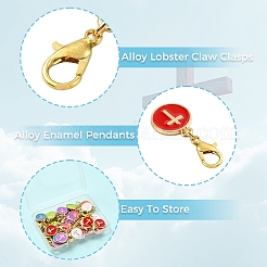40Pcs 8 Styles Alloy Enamel Pendants&nbsp;HJEW-YW00512