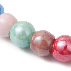Pearlized Handmade Porcelain Round Beaded Stretch Bracelets for Women&nbsp;BJEW-JB12088