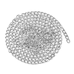 アルミツイストカーブチェーン  溶接されていない  多面カット  銀  10x6.5x1.8mm&nbsp;CHA-YW0001-07S