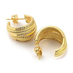 Brass Micro Pave Cubic Zirconia Stud Earrings&nbsp;EJEW-C066-01G